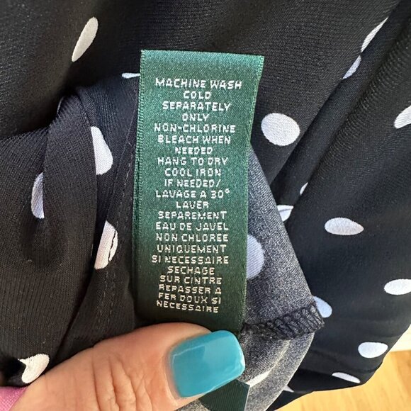 Lauren Ralph Lauren Black & White Polka Dot Dress Career‎ Office Women's Size 10 - Picture 11 of 13